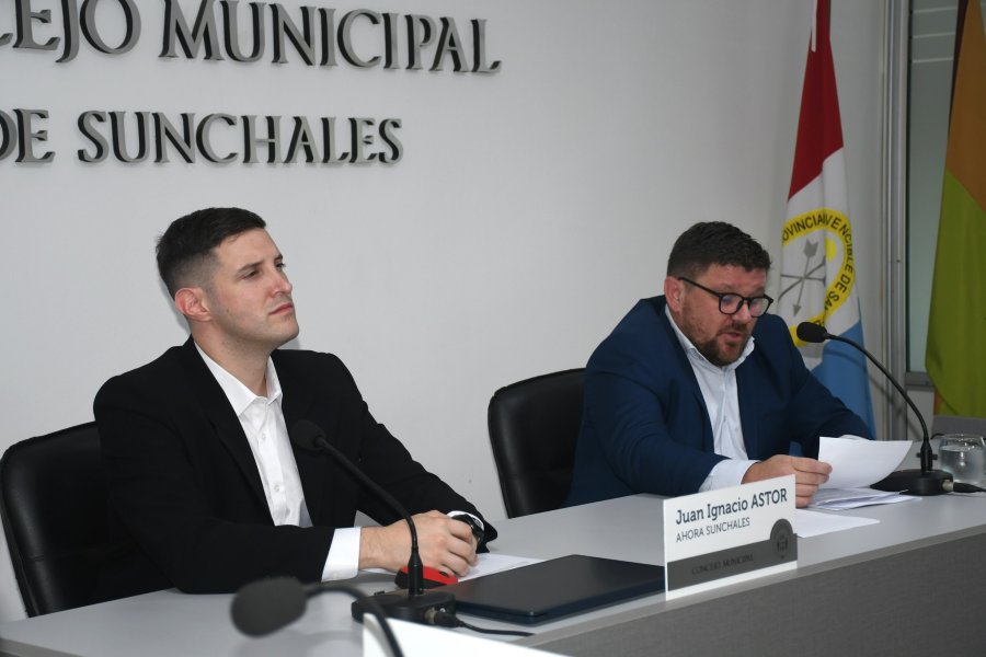 APERTURA DE SESIONES ORDINARIAS. Juan Astor y Pablo Pinotti el pasado miércoles en el Concejo.