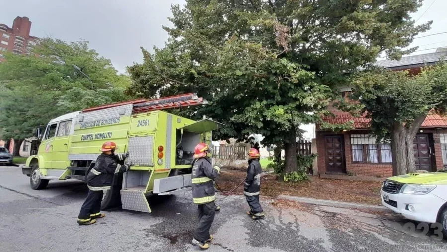 El lugar del hecho cuando llegaron los Bomberos.