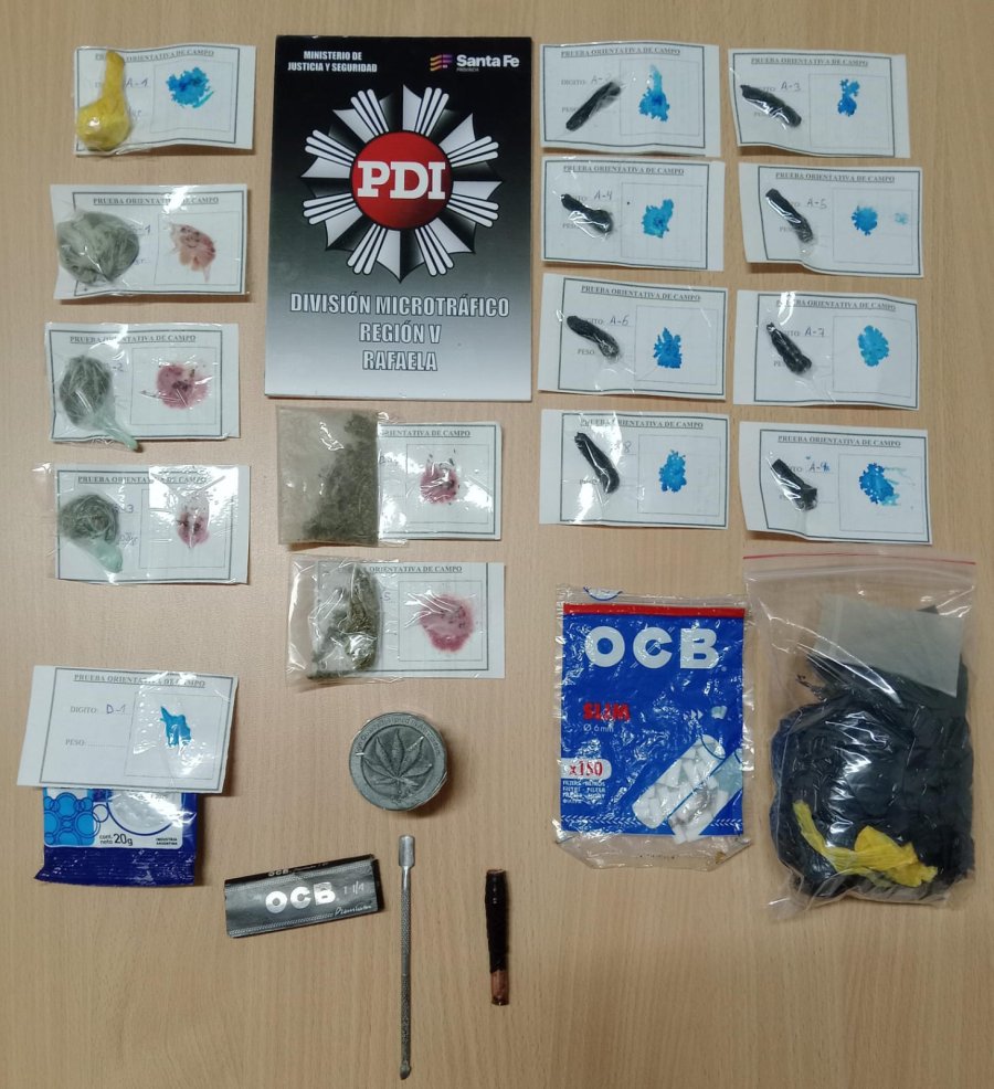 Secuestraron cocaína, marihuana y elementos relacionados con la comercialización del drogas al menudeo.