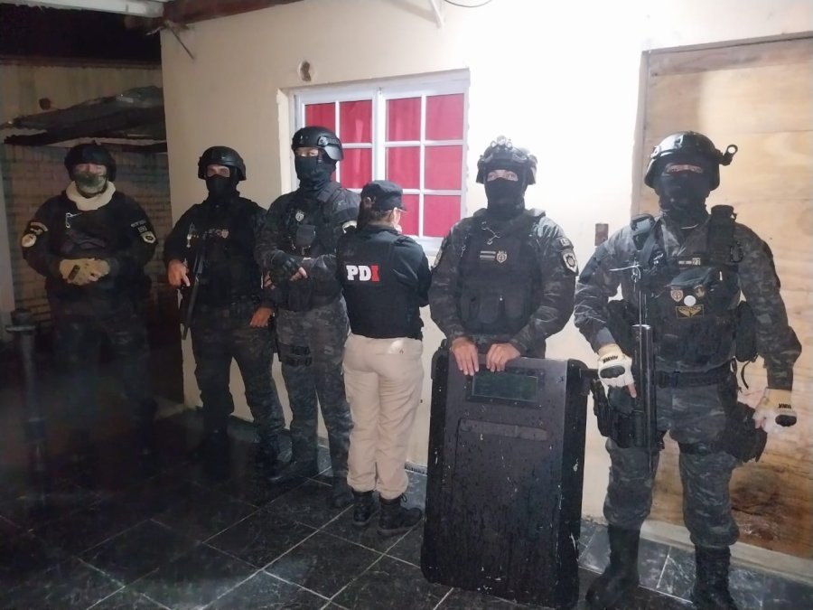 Uno de los cuatro domicilios allanados por PDI en esta ciudad de Rafaela en la jornada de hoy.