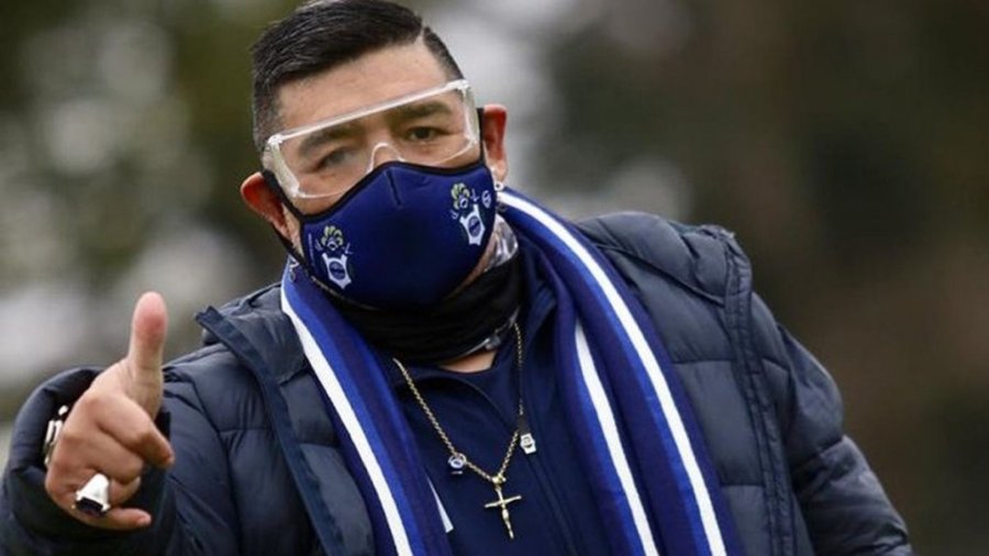 Diego Maradona en su última aparición pública.