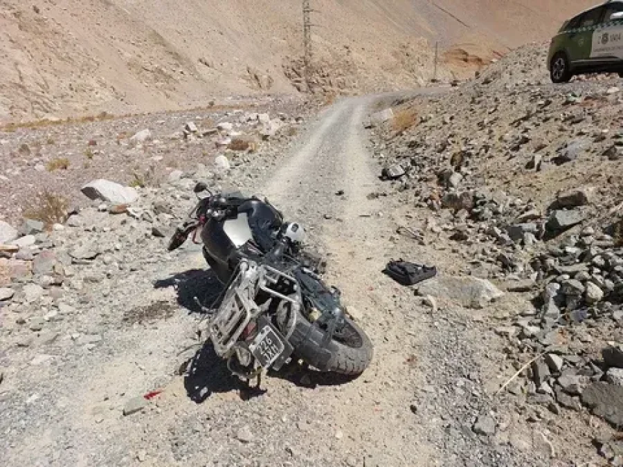 En este estado quedó la BMW GS 1200 R Adventure conducida por Daniele.