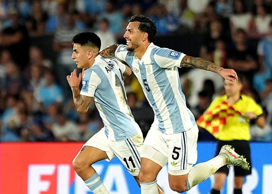 Thiago Almada, autor del único gol del partido ante Uruguay.