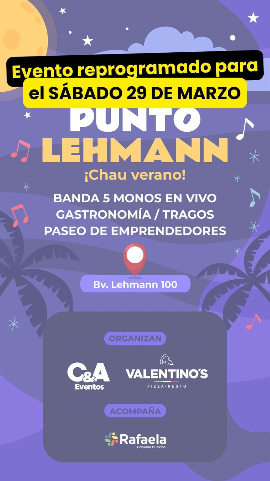 Evento reprogramado.