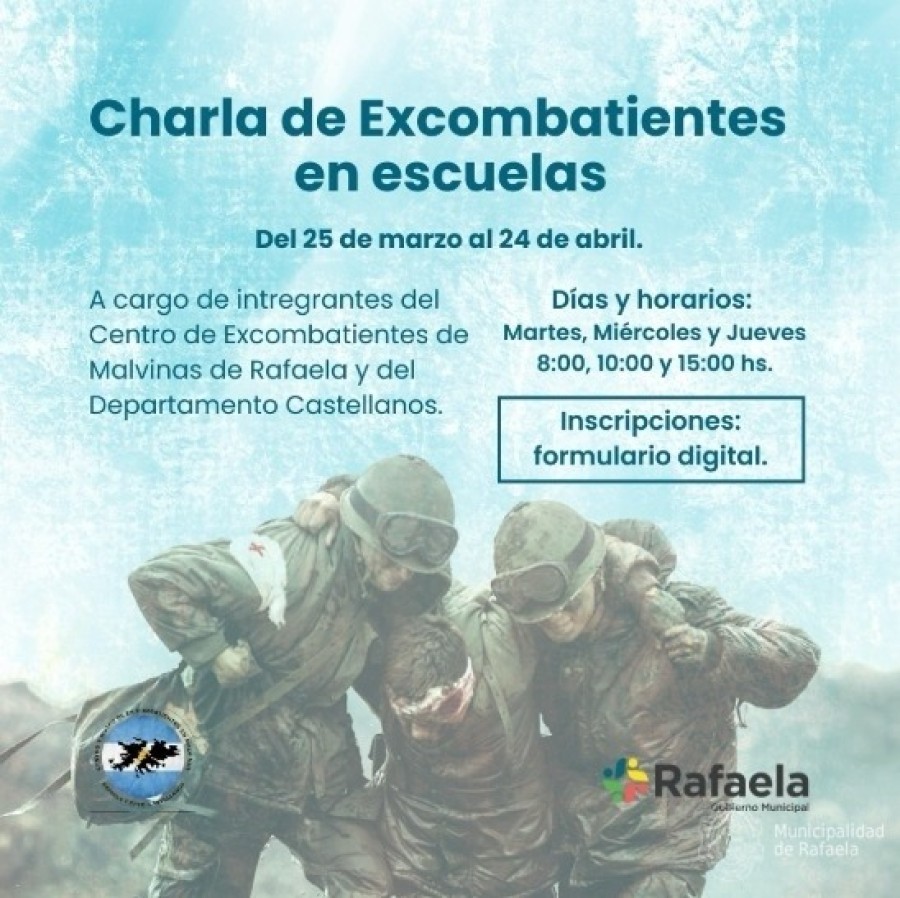 Contin&uacute;an abiertas las inscripciones para solicitar la Charlas de Excombatientes de Malvinas en escuelas.