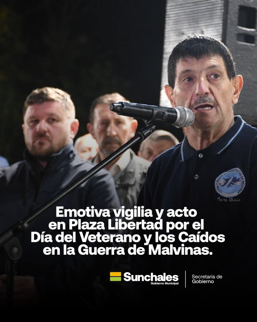 Sergio Durando, el veterano sunchalense pronunciando su mensaje.