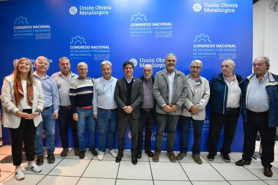 El gobernador de Buenos Aires, Axel Kicillof, particip&oacute; de la jornada de cierre del Congreso de Delegados Metal&uacute;rgicos. (FOTO AHORA MAR DEL PLATA)