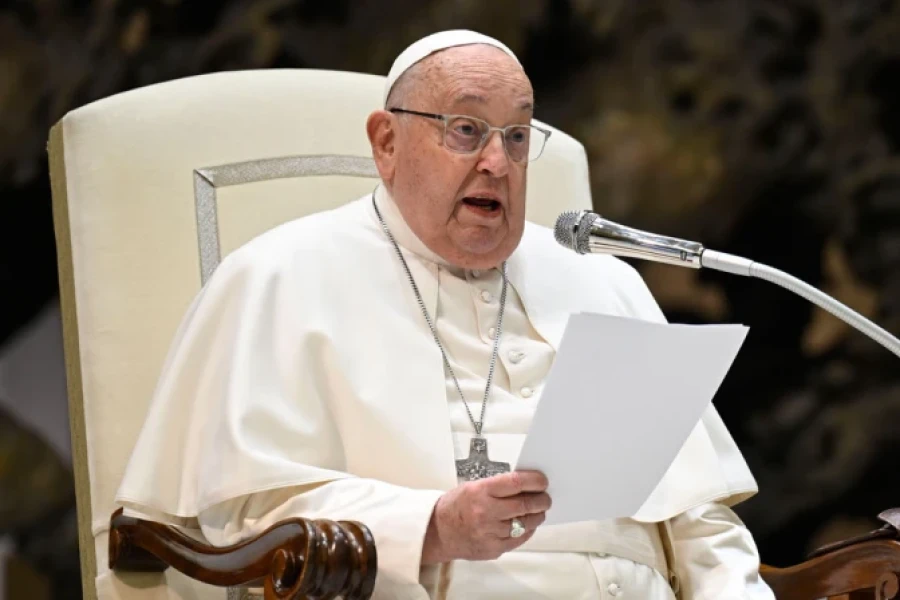 El papa Francisco en el aula Paulo VI en el Vaticano.