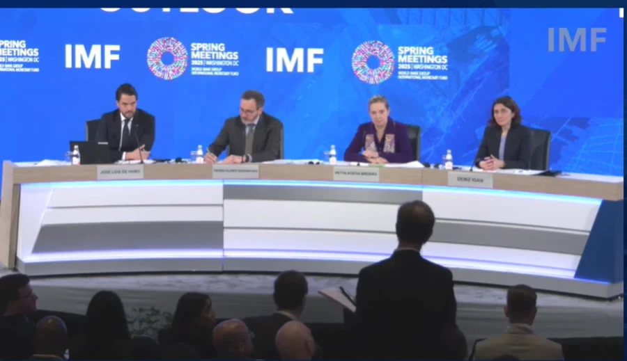 Rueda de prensa del FMI en Washington.