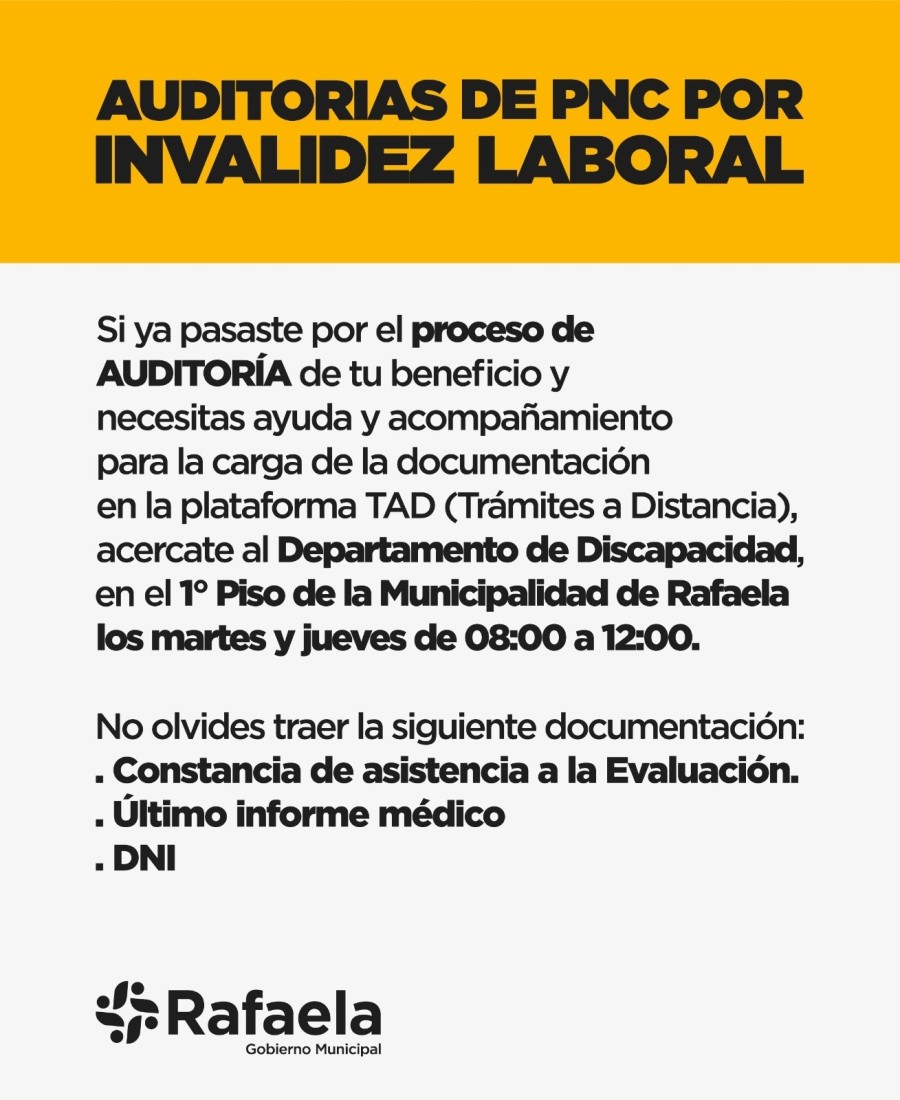 Las personas interesadas en recibir esta asistencia pueden acercarse al Departamento de Discapacidad.