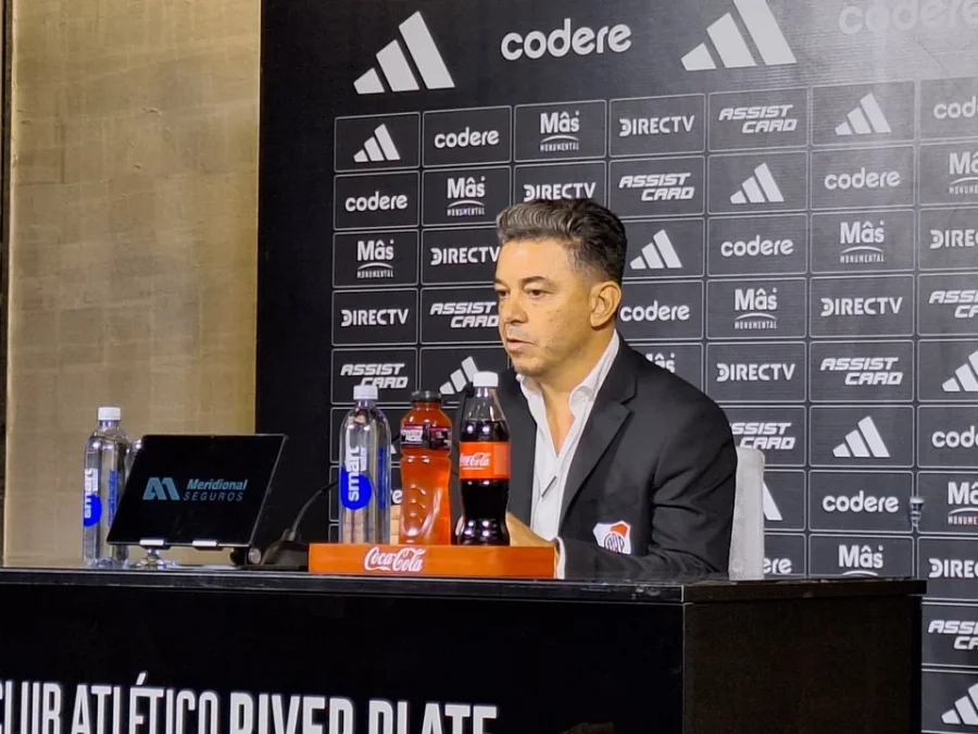 Marcelo Gallardo en conferencia de prensa.