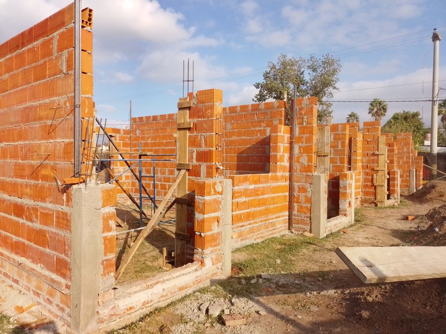 Vista parcial de la obra en carada por el gremio.