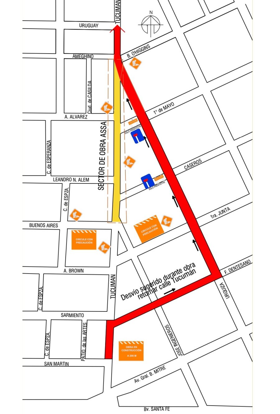 MEJORAS. Se encuentran ejecutando la renovaci&oacute;n del colector cloacal en calle Tucum&aacute;n, en el tramo comprendido entre Buenos Aires y Ameghino.