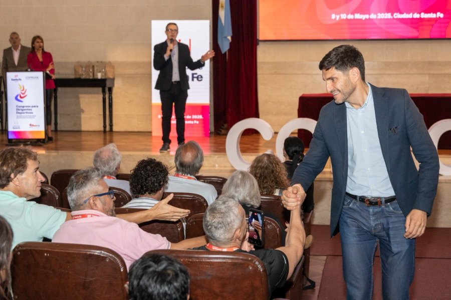 Pullaro al participar del Congreso de Dirigentes Deportivos en el Museo de la Constituci&oacute;n de Santa Fe. (FOTO SCS)