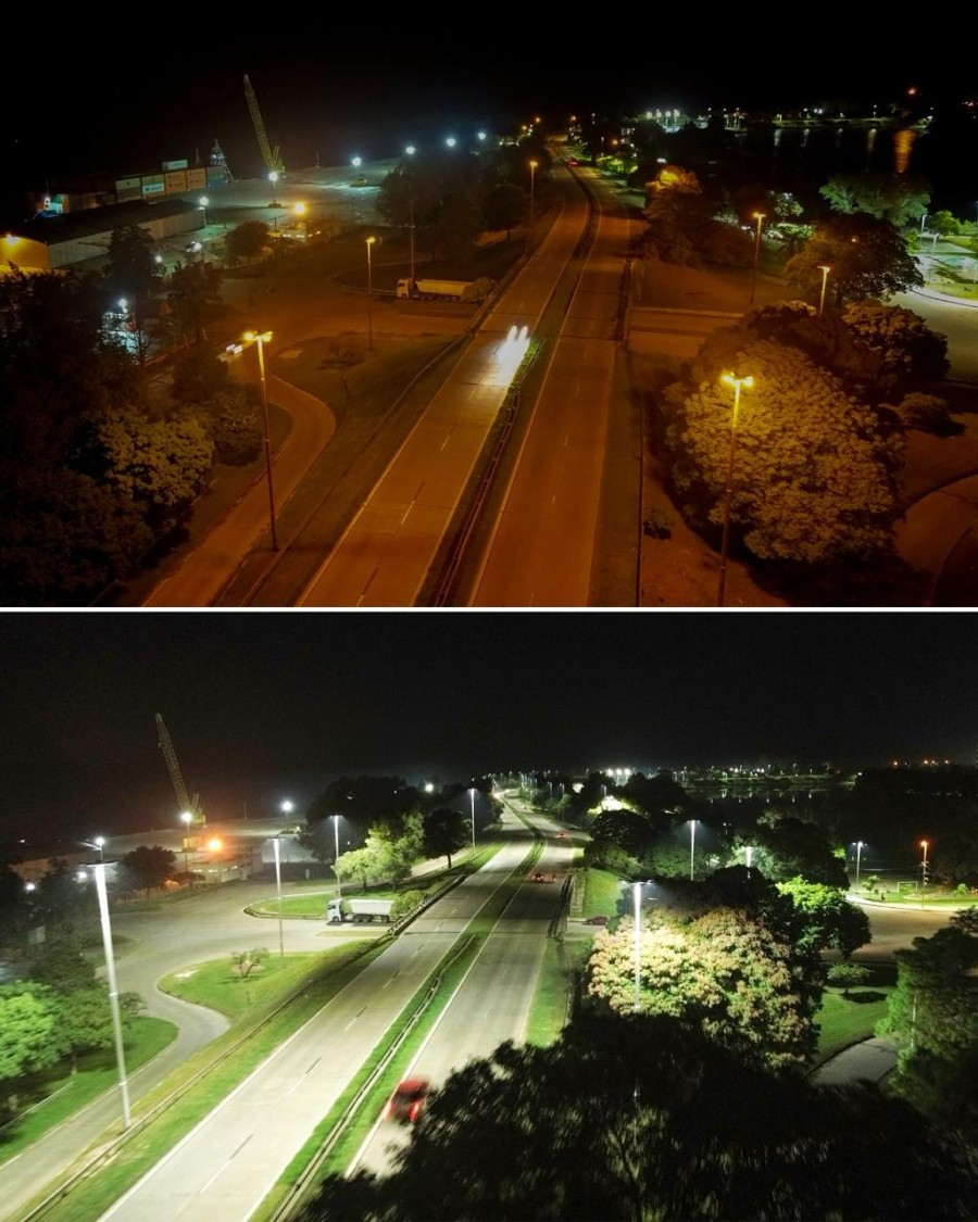 Avanza la nueva iluminación led en Circunvalación Santa Fe.