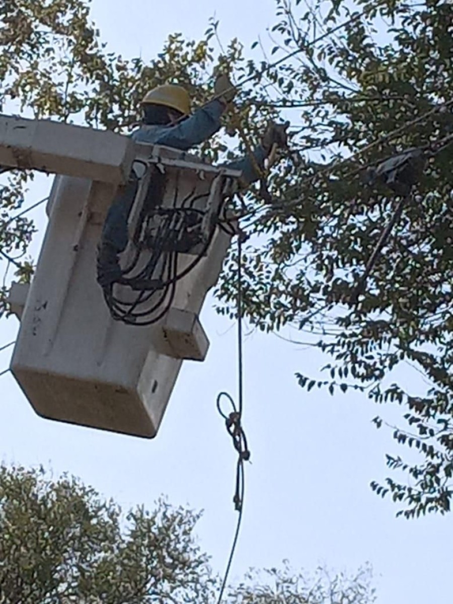 EPE trabaja para reponer el servicio en distintas zonas de la provincia afectadas por el intenso temporal.
