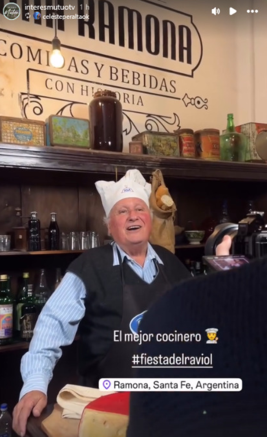 FIESTA DE LOS RAVIOLES. El mítico cocinero Esteban "Titi" Coraglia.