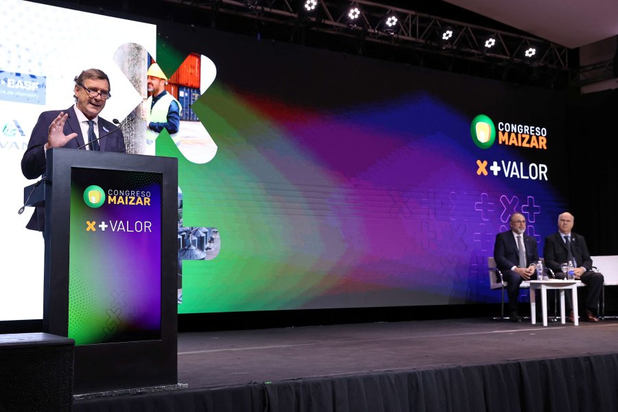 El presidente de Maizar, Federico Zerboni, pronuncia su discurso en la apertura del Congreso Maizar.