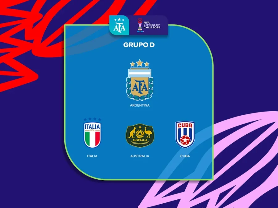 Argentina compartirá el Grupo D del Mundial Sub-20 junto a Italia, Australia y Cuba.