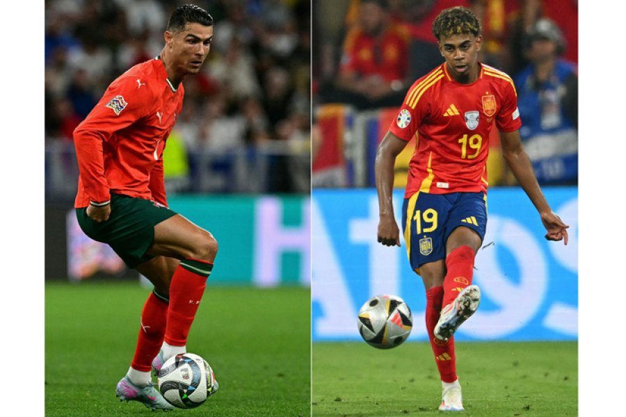 Cristiano y Lamine Yamal, el astro que se va y el astro que viene.