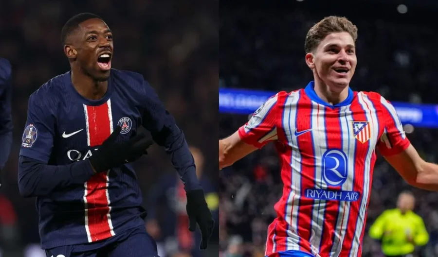 Dembélé y Julián Álvarez, las grandes figuras de ambos equipos.