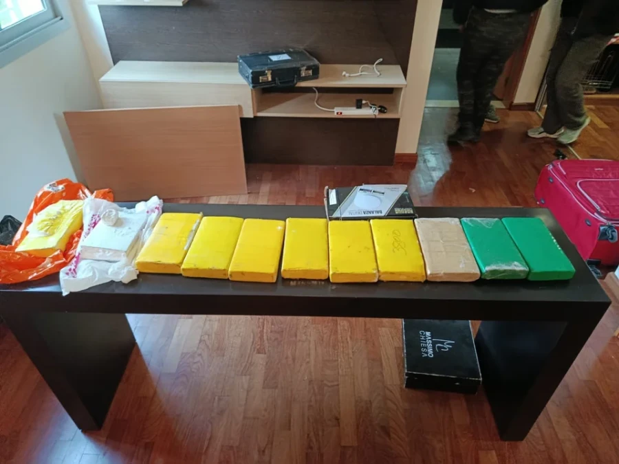 La droga hallada en un domicilio de Longhi Rossi en la ciudad de Roldán.