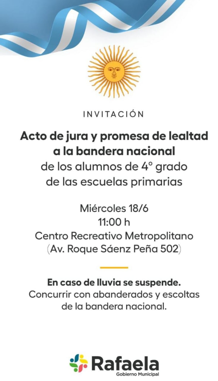 En caso de lluvia, el evento se suspende.