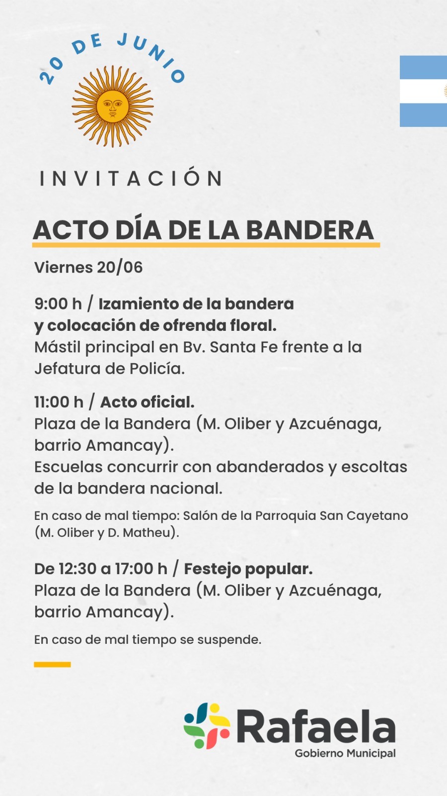 Se invita a la comunidad a participar de los eventos.