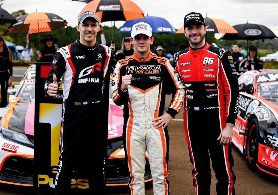 Matías Rossi (2°), Otto Fritzler (1°) y Agustín Canapino (3°).