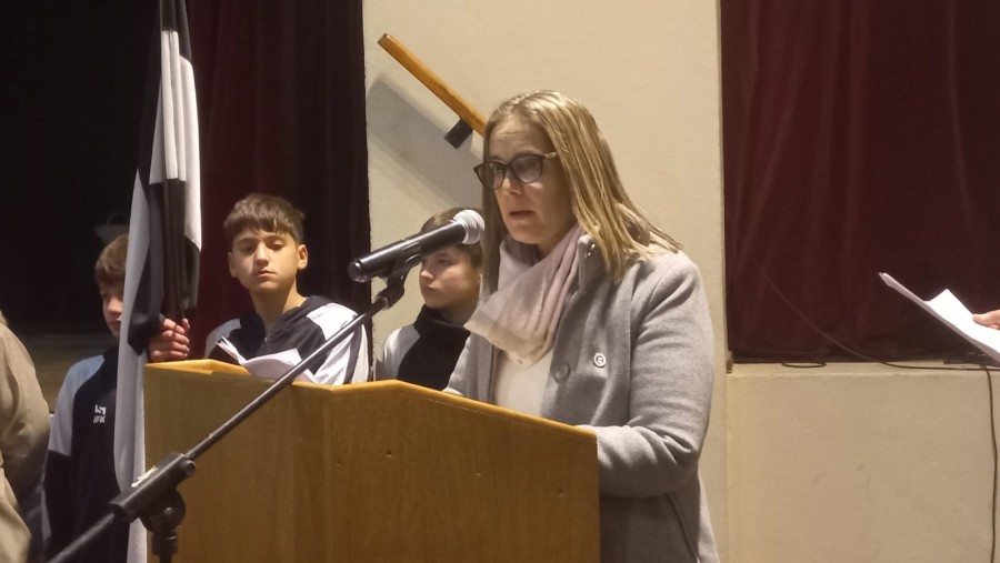 CONMEMORACIÓN. Andrea Sarnari, presidente de FAA evocó a los pioneros y fundadores