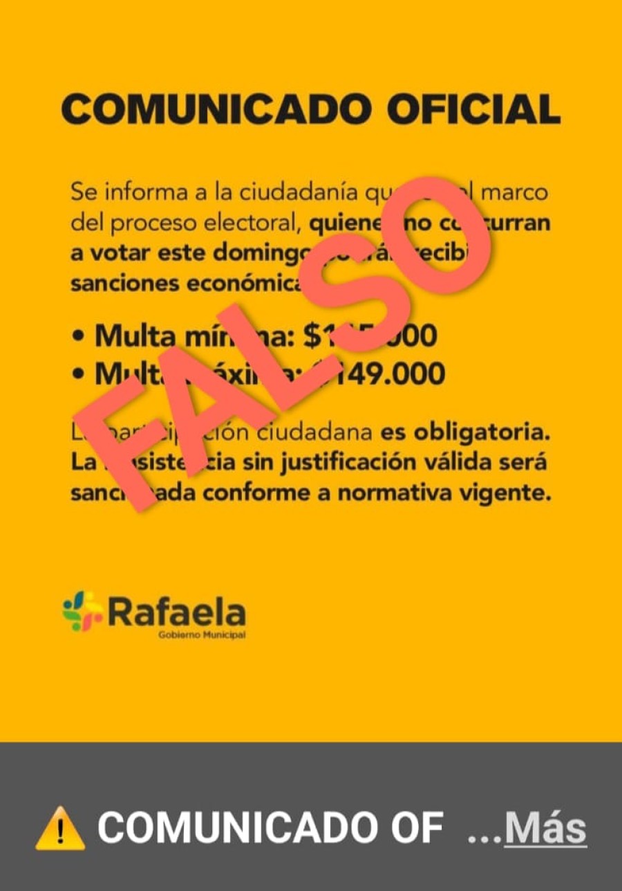 Información falsa.