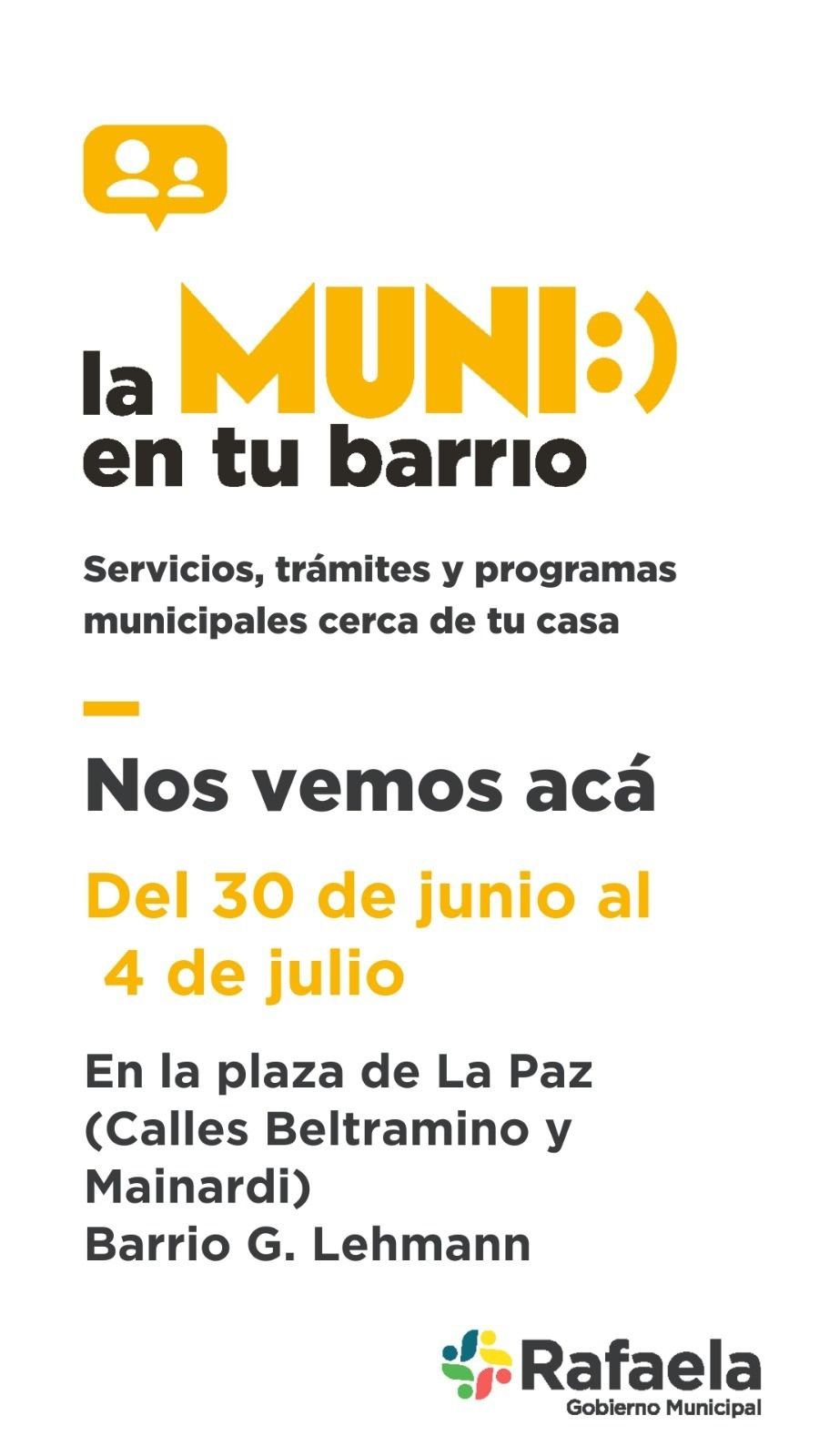 «La Muni en tu barrio», presente en el barrio Guillermo Lehmann.