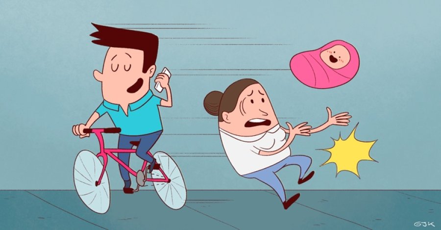 Pero lo de los ciclistas no estaba previsto. Tampoco por los motociclistas, que a poco copiaron la idea de ir por la vereda pasando cerca de los peatones.