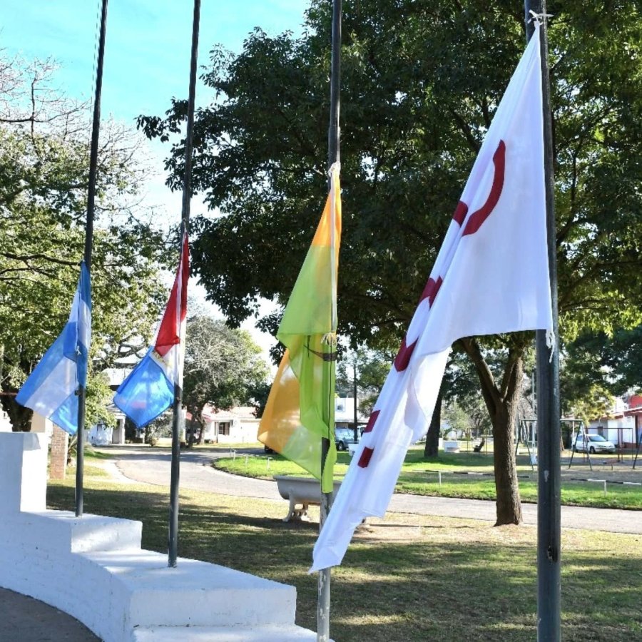 Las banderas Nacional, de Sunchales, de la Provincia y de la ÇAlianza Cooperativa internacional presidieron la ceremonia.
