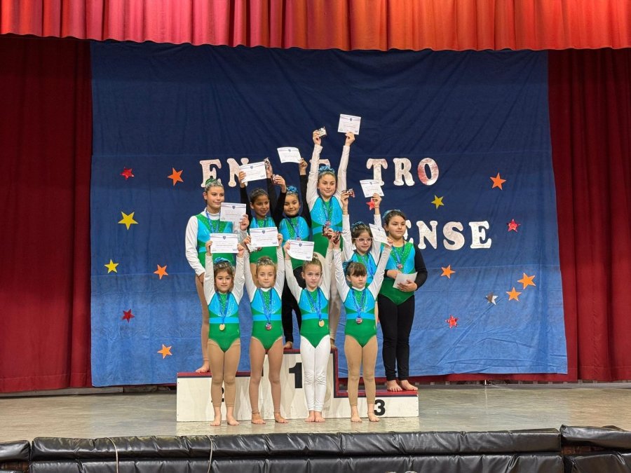 Las gimnastas humbertinas brillaron en Carlos Pellegrini.