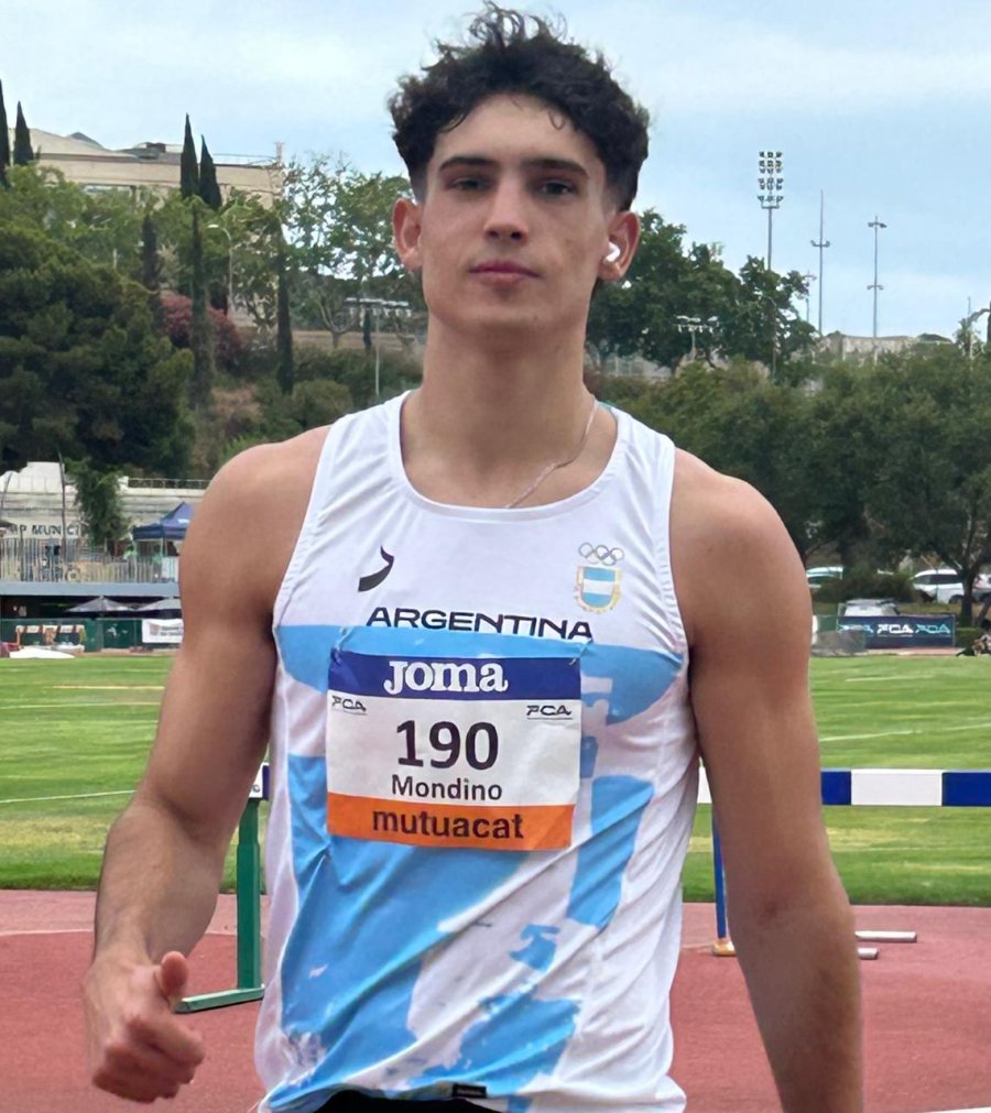 Tom&aacute;s Mondino marc&oacute; un excelente tiempo al quedar en el tercer lugar de los 200 metros llanos en Barcelona.
