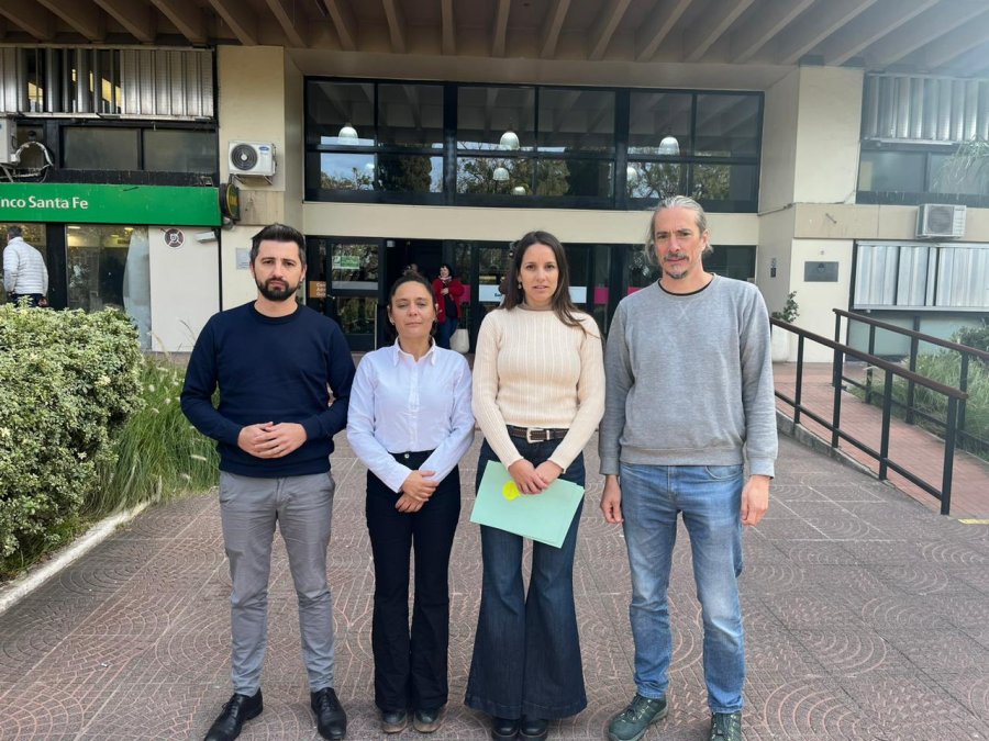 GESTIONES. Juan Senn, Vale Soltermam, Paz Caruso y Martín Racca en Santa Fe.