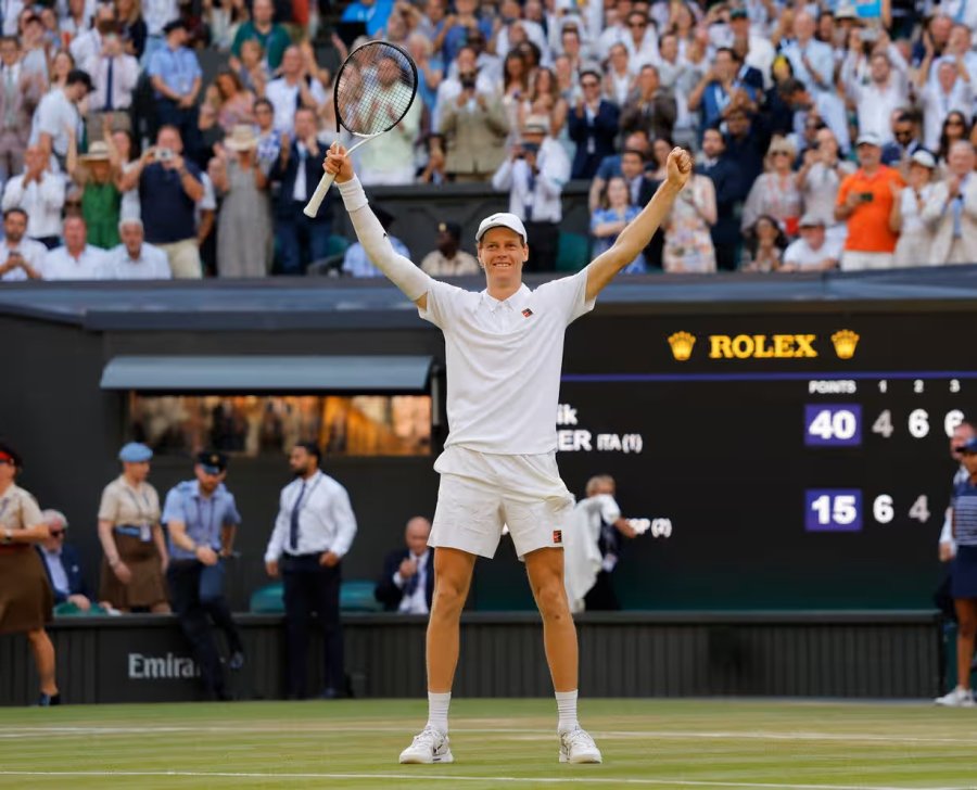 Es la primera vez que Jannik Sinner gana Wimbledon y es la primera vez que un italiano gana el torneo.