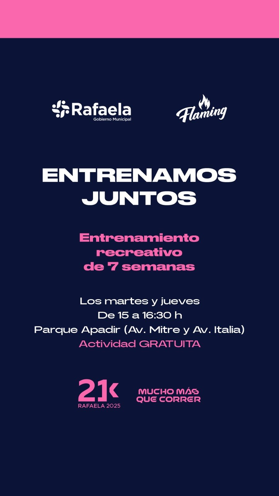 EN EL PARQUE APADIR. Este martes comenzará un entrenamiento recreativo de manera gratuita.