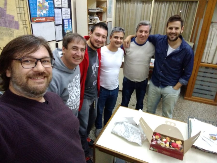 Adrián, Darío, Mario, Pedro, Víctor Hugo y Pablo, el 7 de junio de 2019 en la Redacción de LA OPINIÓN.