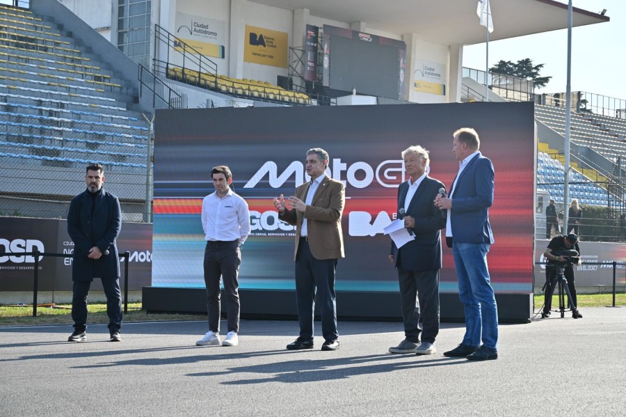 El jefe del Gobierno de la Ciudad de Buenos Aires, Jorge Macri, al encabezar el anuncio en el circuito porteño.