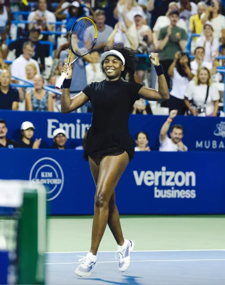 Venus Williams, tras su pasado triunfo ante Peyton Stearns.