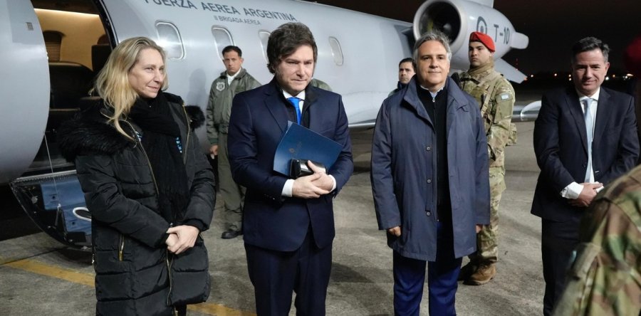 JUNTOS. Martín Llaryora recibió a Javier Milei el pasado 22 de julio, cuando el Presidente acudió a la provincia para participar de la Derecha Fest..