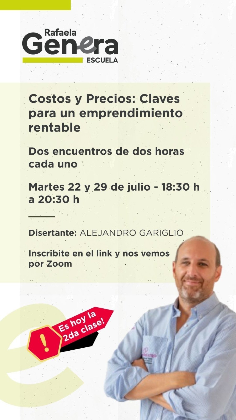 La capacitación se desarrolla de 18:30 a 20:30.