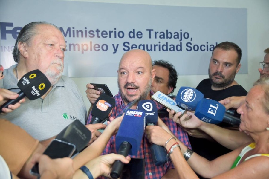 NEGOCIACION. Los representantes de Amsafe y Sadop se mostraron con mucha preocupación tras no haber avances con la administración de Pullaro luego de la reunión paritaria de este martes.