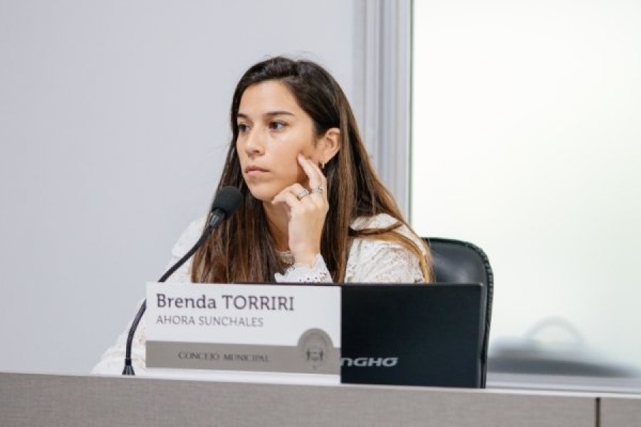 Brenda Torriri en su banca.