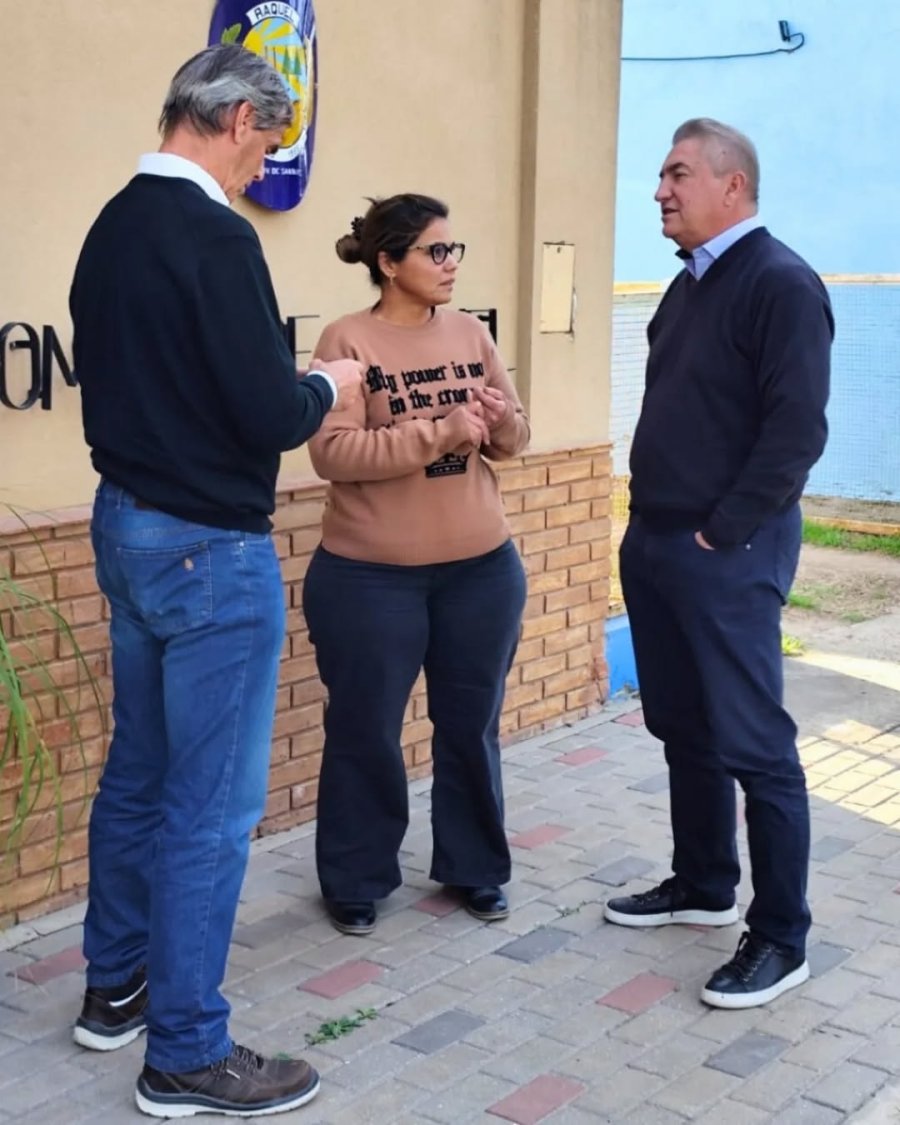 pablo Seghezzo, Luciana Peter y Sergio Cardozo durante la visita.
