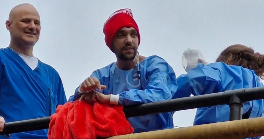Pablo Grillo, en la terraza del hospital.