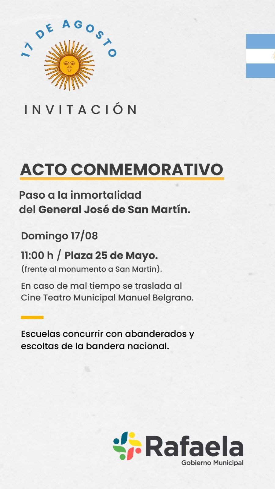 HOMENAJE. El municipio local realizará un acto oficial para recordar al general San Martín.