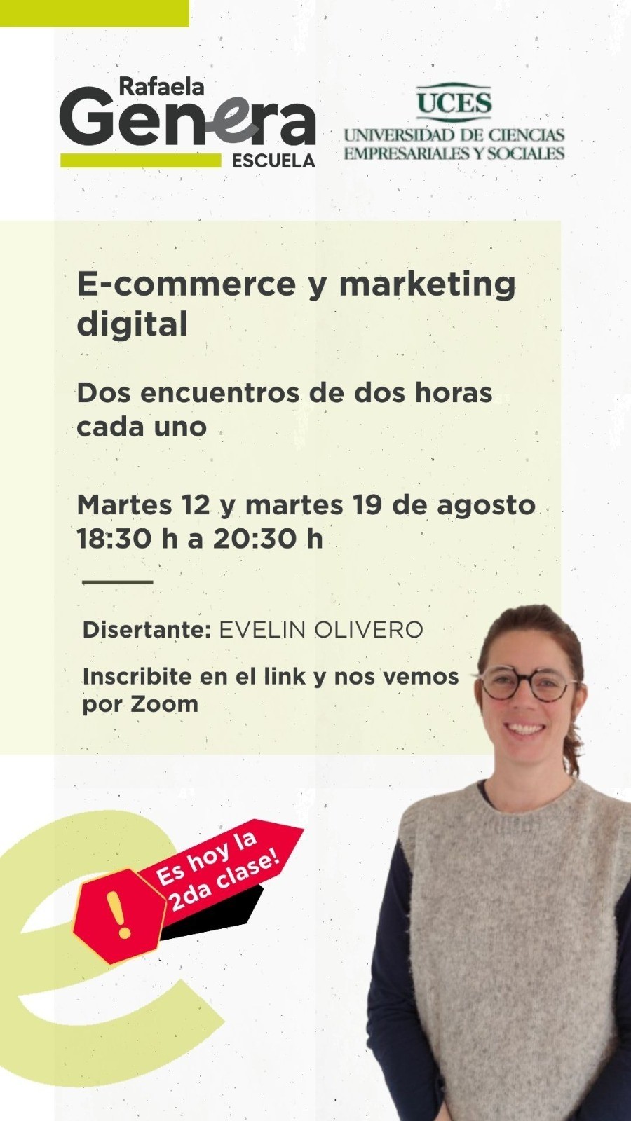 La modalidad en línea permitirá acceder a la grabación de las clases para quienes no puedan asistir en vivo.